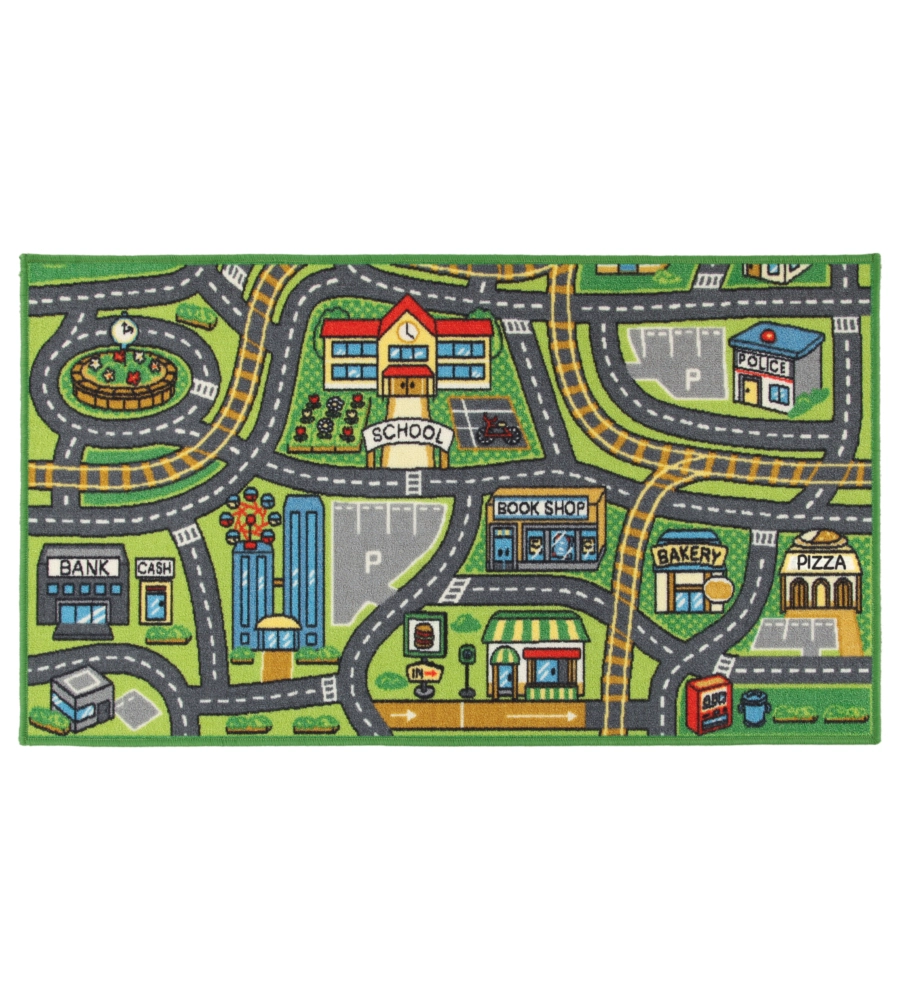 TAPPETO "PLAY TOWN" VERDE, 190X133 CM